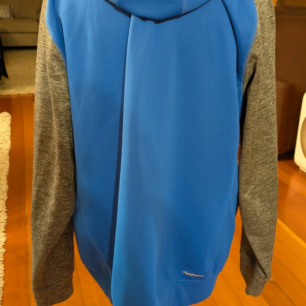adidas Royal Blue and Charcoal Zip-Up Hoodie - Picture 4 of 6